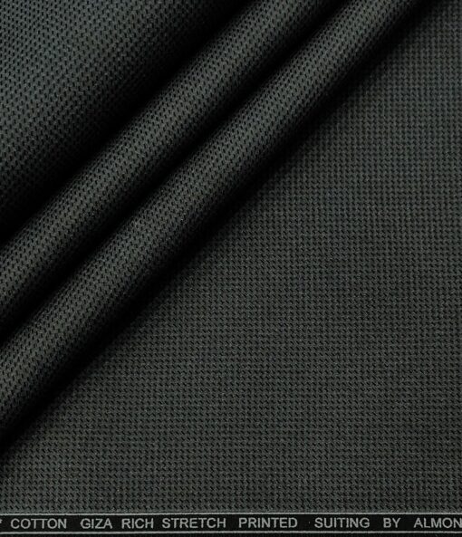 Almonti Men's Cotton Printed 1.30 Meter Unstitched Trouser Fabric (Dark Grey)