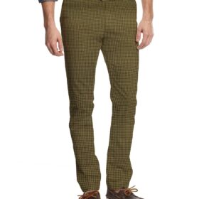 Almonti Men's Cotton Printed 1.30 Meter Unstitched Trouser Fabric (Light Brown)