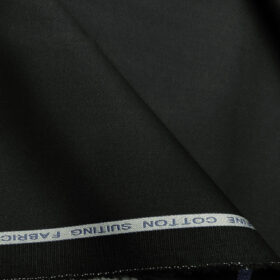 Raymond Men's Cotton Solids 1.30 Meter Unstitched Trouser Fabric (Black)