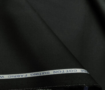 Raymond Men's Cotton Solids 1.30 Meter Unstitched Trouser Fabric (Black)