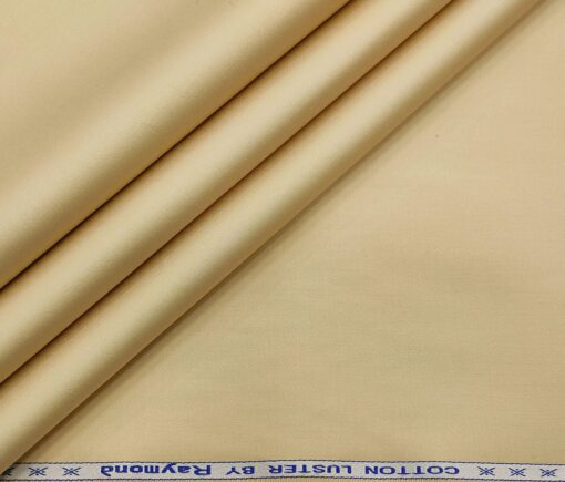 Raymond Men's Cotton Solids 1.30 Meter Unstitched Trouser Fabric (Egg Nog Beige)