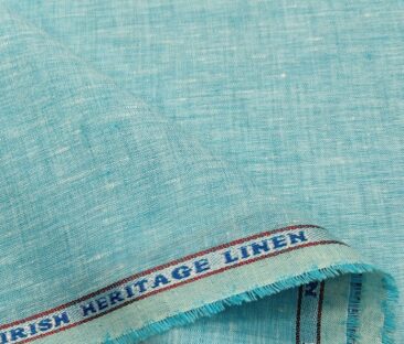 Burgoyne Men's Linen Solids Unstitched Shirting Fabric (Arctic Blue)