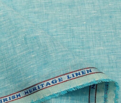 Burgoyne Men's Linen Solids Unstitched Shirting Fabric (Arctic Blue)