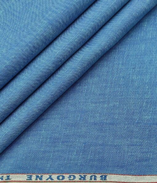 Burgoyne Men's Linen Solids Unstitched Shirting Fabric (Cerualean Beige)