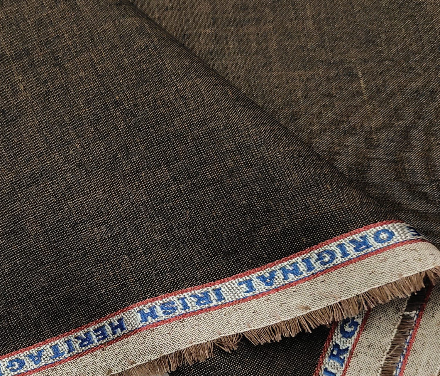 Burgoyne Men's Linen Solids Unstitched Shirting Fabric (Dark Brown)