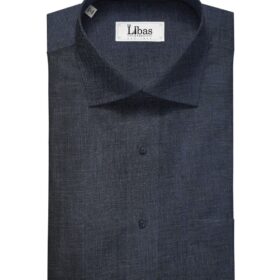 Burgoyne Men's Linen Solids 1.60 MeterUnstitched Shirting Fabric (Dark Navy Blue)