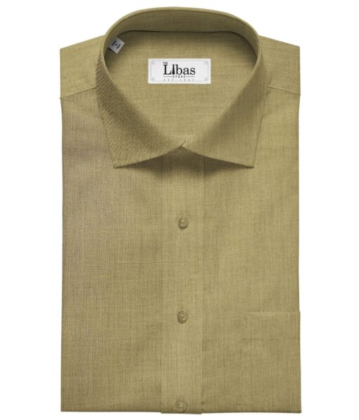 Burgoyne Men's Linen Solids Unstitched Shirting Fabric (Hazelnut Beige)