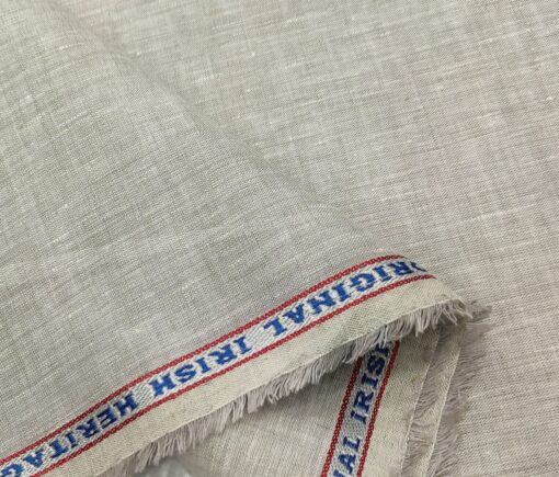 Burgoyne Men's Linen Solids Unstitched Shirting Fabric (Light Grey)