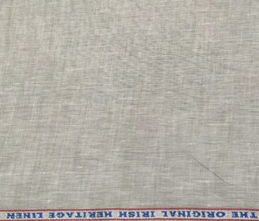 Burgoyne Men's Linen Solids Unstitched Shirting Fabric (Light Grey)