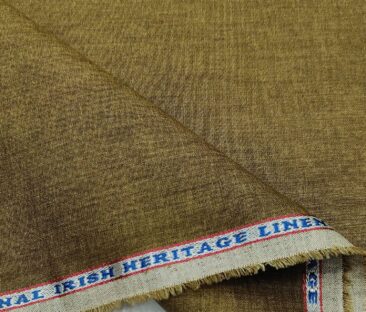 Burgoyne Men's Linen Solids Unstitched Shirting Fabric (Light Brown)