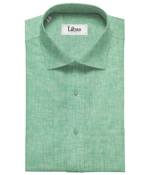 Burgoyne Men's Linen Solids Unstitched Shirting Fabric (Mint Green)