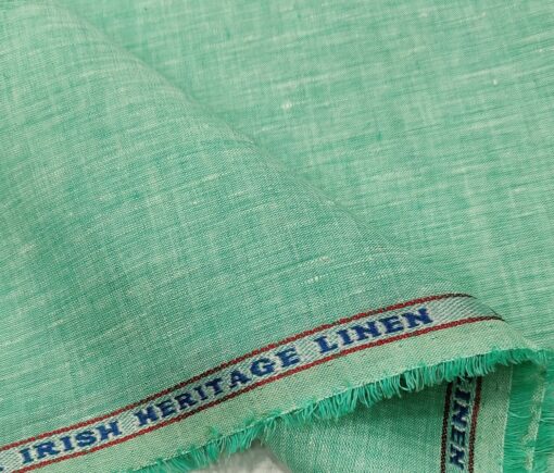 Burgoyne Men's Linen Solids Unstitched Shirting Fabric (Mint Green)