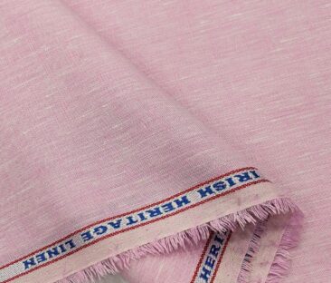 Burgoyne Men's Linen Solids Unstitched Shirting Fabric (Pink)