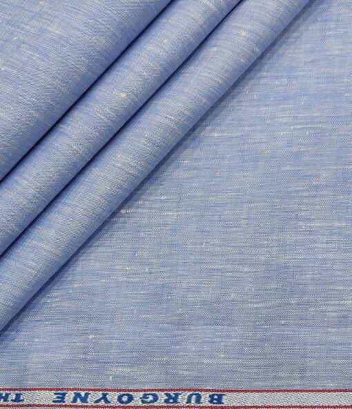 Burgoyne Men's Linen Solids Unstitched Shirting Fabric (Sky Blue)