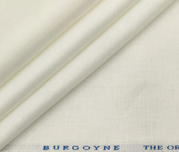 Burgoyne Men's Linen Solids Unstitched Shirting Fabric (Milky White)