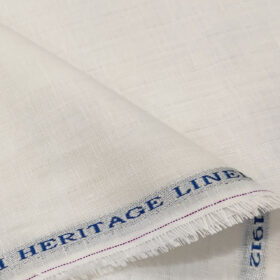 Burgoyne Men's Linen Solids 1.60 MeterUnstitched Shirting Fabric (Milky White)