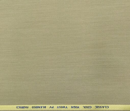 J.Hampstead Men's Polyester Viscose Structured Unstitched Suiting Fabric (Beige)