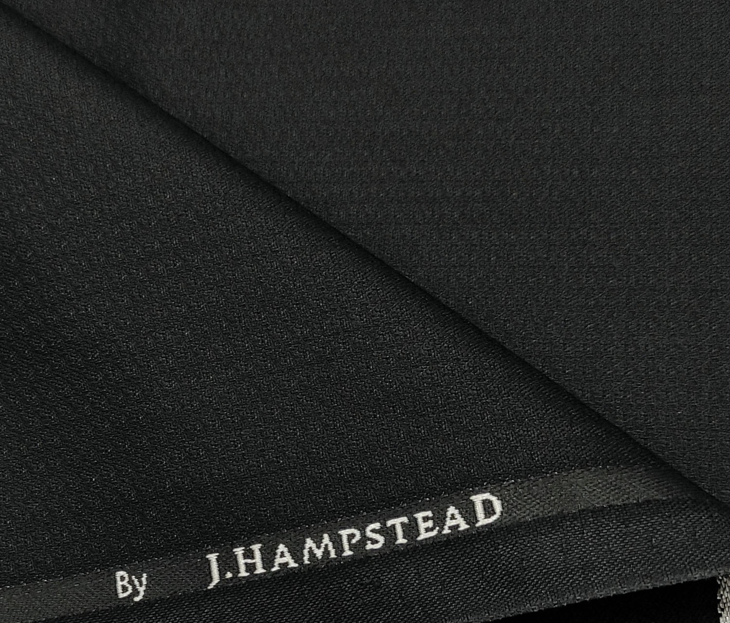 J.Hampstead Men's Polyester Viscose Structured Unstitched Suiting Fabric (Black)