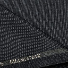 J.Hampstead Men's Polyester Viscose Structured Unstitched Suiting Fabric (Dark Blueish Grey)