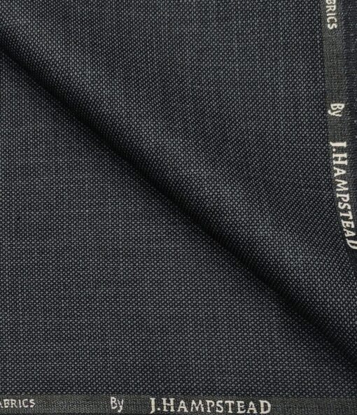 J.Hampstead Men's Polyester Viscose Structured Unstitched Suiting Fabric (Dark Blueish Grey)