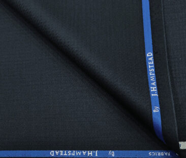 J.Hampstead Men's Polyester Viscose Structured Unstitched Suiting Fabric (Dark Blue)
