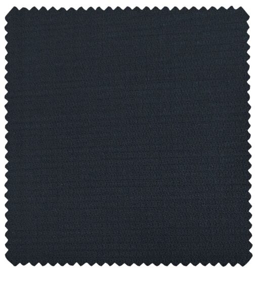 J.Hampstead Men's Polyester Viscose Structured Unstitched Suiting Fabric (Dark Blue)