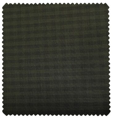 J.Hampstead Men's Polyester Viscose Structured Unstitched Suiting Fabric (Dark Green)