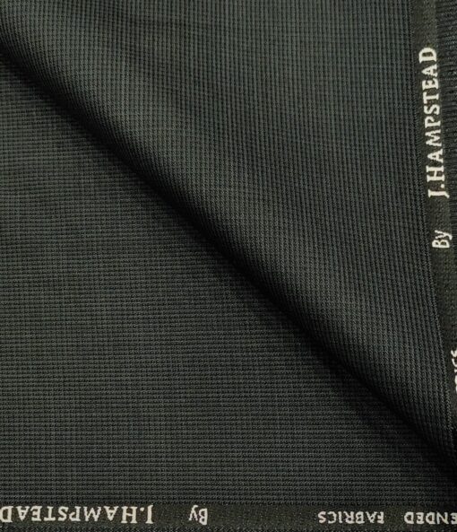 J.Hampstead Men's Polyester Viscose Self Design Unstitched Suiting Fabric (Dark Grey)