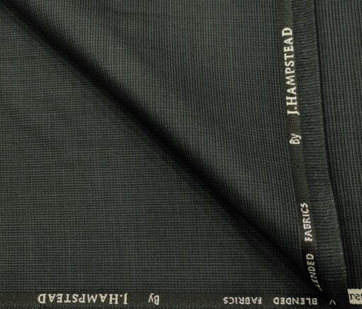 J.Hampstead Men's Polyester Viscose Self Design Unstitched Suiting Fabric (Dark Grey)