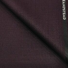 J.Hampstead Men's Polyester Viscose Structured Unstitched Suiting Fabric (Shiny Dark Wine )