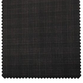 J.Hampstead Men's Polyester Viscose Checks Unstitched Suiting Fabric (Dark Wine)