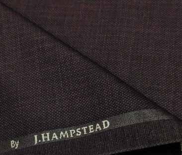 J.Hampstead Men's Polyester Viscose Structured Unstitched Suiting Fabric (Dark Wine)