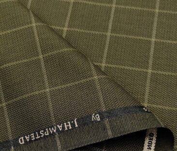 J.Hampstead Men's Polyester Viscose Checks Unstitched Suiting Fabric ...