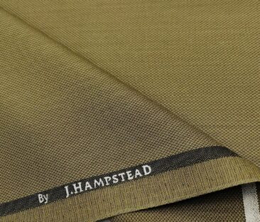J.Hampstead Men's Polyester Viscose Structured Unstitched Suiting Fabric (Khakhi)