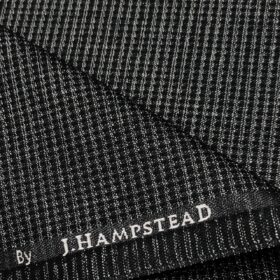 J.Hampstead Men's Polyester Viscose Checks Unstitched Suiting Fabric (Silver Grey)