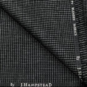 J.Hampstead Men's Polyester Viscose Checks Unstitched Suiting Fabric (Silver Grey)