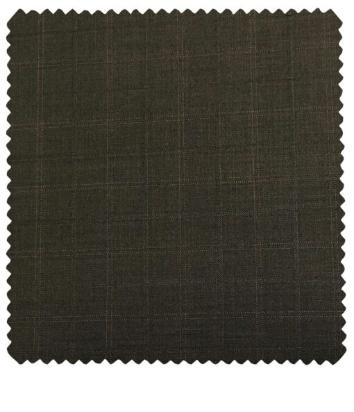 J.Hampstead Men's Terry Rayon Checks Unstitched Suiting Fabric (Dark Carob Brown)