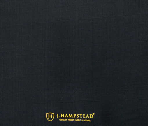 J.Hampstead Men's Terry Rayon Checks Unstitched Suiting Fabric (Dark Navy Blue)