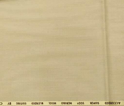 Cadini Italy Men's Wool Structured  Super 100's Unstitched Trouser or Modi Jacket Fabric (Buttermilk Beige