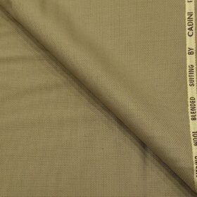 Cadini Italy Men's Wool Structured  Super 100's Unstitched Trouser or Modi Jacket Fabric (Khakhi