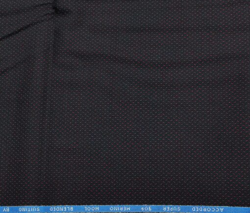 Cadini Italy Men's Wool Structured  Super 90's Unstitched Trouser or Modi Jacket Fabric (Dark Blue