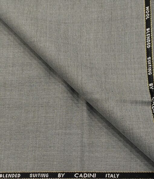 Cadini Italy Men's Wool Checks  Super 90's Unstitched Trouser or Modi Jacket Fabric (Light Grey