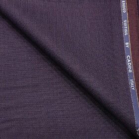 Cadini Italy Men's Wool Structured  Super 90's Unstitched Trouser or Modi Jacket Fabric (Dark Purple