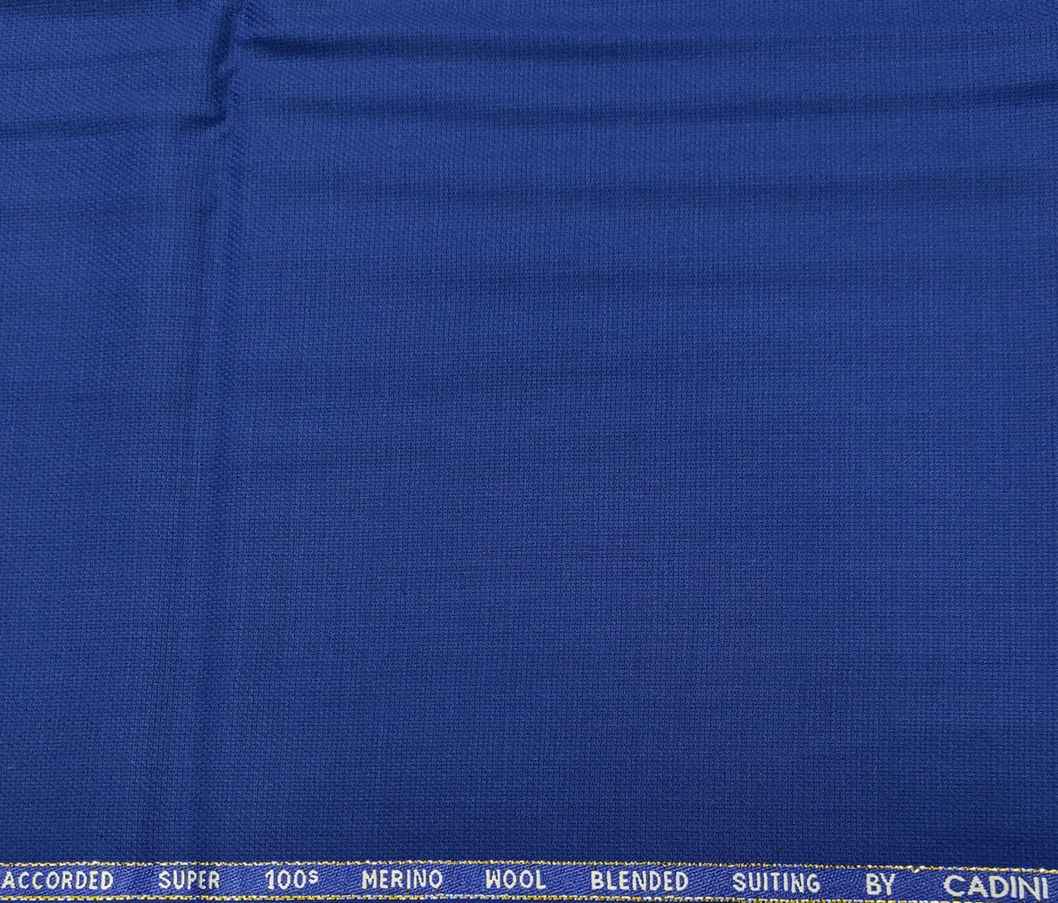 Cadini Italy Men's Wool Structured  Super 100's Unstitched Trouser or Modi Jacket Fabric (Royal Blue