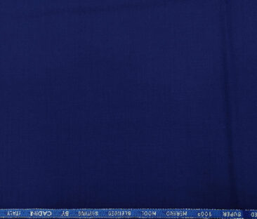 Cadini Italy Men's Wool Solids  Super 100's Unstitched Trouser or Modi Jacket Fabric (Dark Royal Blue
