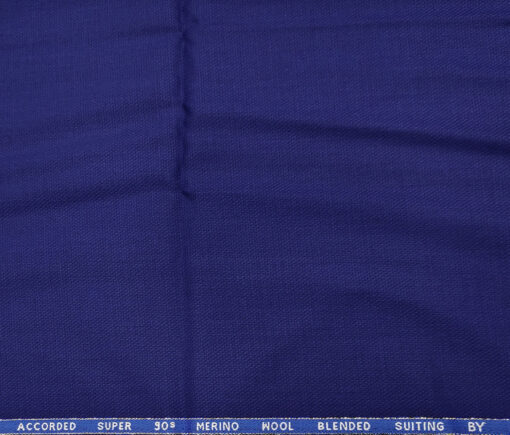 Cadini Italy Men's Wool Structured  Super 90's Unstitched Trouser or Modi Jacket Fabric (Royal Blue