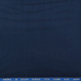 Cadini Italy Men's Wool Solids  Super 100's Unstitched Trouser or Modi Jacket Fabric (Navy Blue
