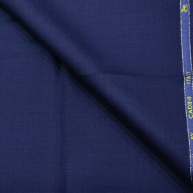 Cadini Italy Men's Wool Solids  Super 100's Unstitched Trouser or Modi Jacket Fabric (Dark Purplish Blue
