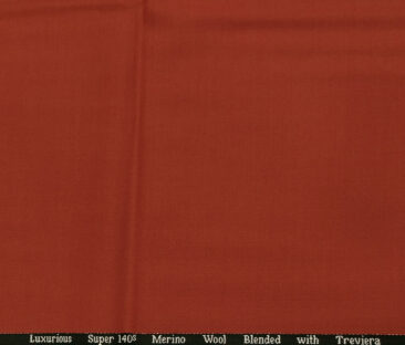 Cadini Italy Men's Wool Solids  Super 140's Unstitched Trouser or Modi Jacket Fabric (Red