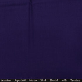 Cadini Italy Men's Wool Solids  Super 140's Unstitched Trouser or Modi Jacket Fabric (Dark Purple